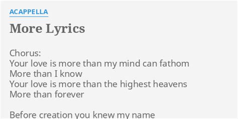 acappella lyrics|More.